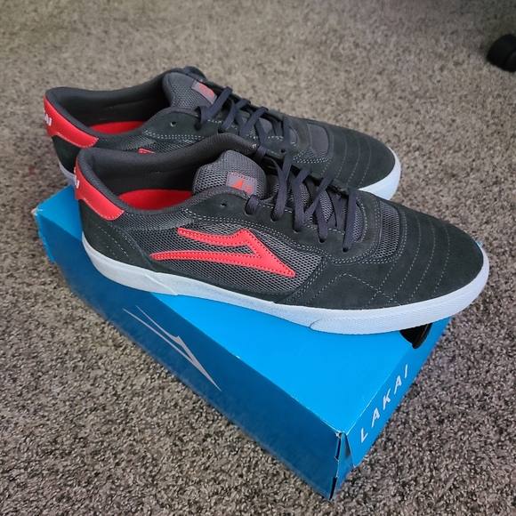 Lakai Cambridge Charcoal/Flame Skate Shoes - Picture 2 of 7